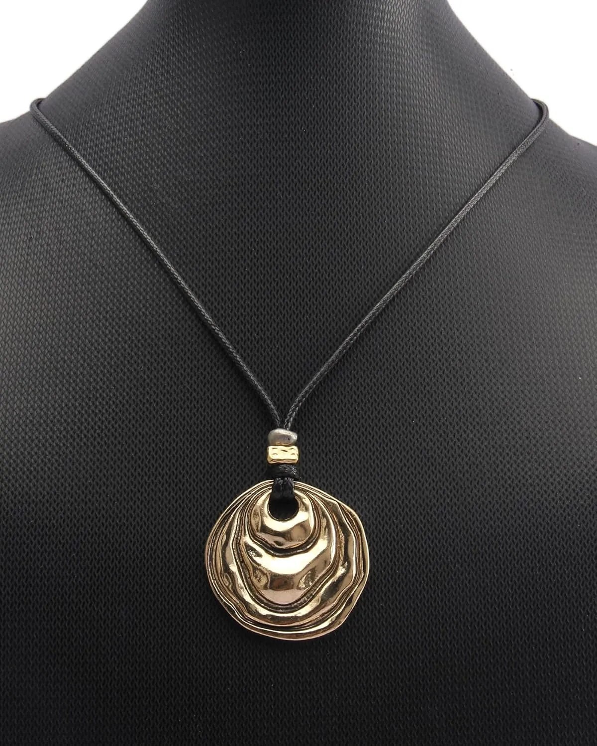 GelConnie Boho Necklaces for Women Vintage Silver Circles Long Pendant Necklace Cowgirl Sweater Necklace Adjustable Leather Choker Necklace for Women