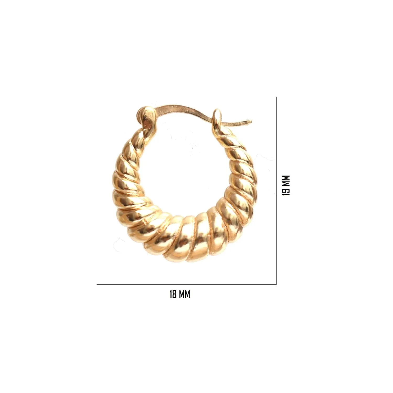 Gempires Twisted Chunky Gold Huggie Hoop Earrings, Croissant Hoop Earrings, Everyday Wear, Statement Earrings,14k Gold Plated Jewelry for Women (Style 10)