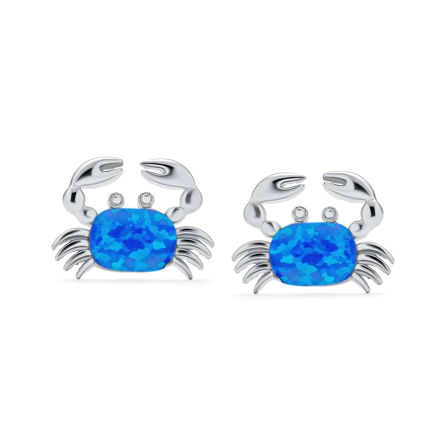 Gemstone Pink Blue White Opal Stud Earrings Sterling Silver October Birthstone