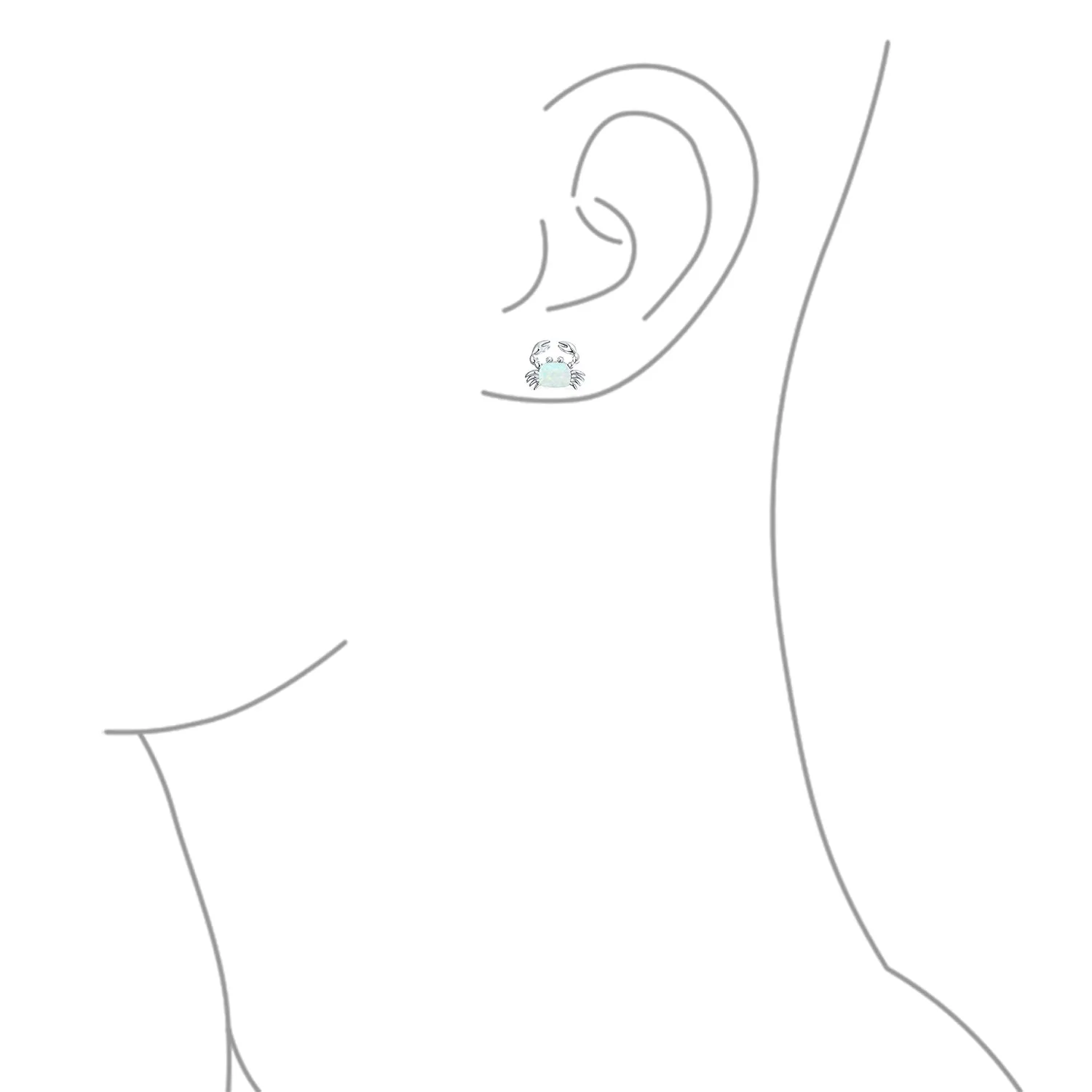 Gemstone Pink Blue White Opal Stud Earrings Sterling Silver October Birthstone