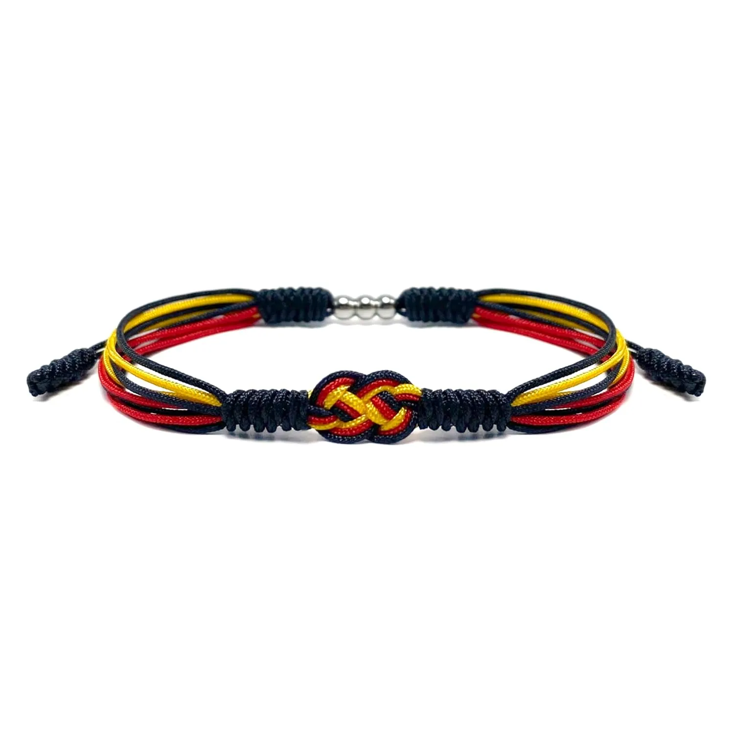 Germany Infinity String Bracelet, Belgium Bracelet, Forever Country Proud Flag Color Tibetan Bracelet, Surfer Wrist Wrap Bracelet for Men, Women, Lucky and Protection (Germany/Belgium)