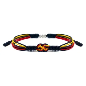 Germany Infinity String Bracelet, Belgium Bracelet, Forever Country Proud Flag Color Tibetan Bracelet, Surfer Wrist Wrap Bracelet for Men, Women, Lucky and Protection (Germany/Belgium)