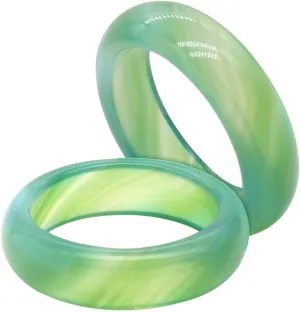 GIGB PBDK Carnelian Crystal Rings Jade Rings Natural Gemstone Band Ring Good Luck Jade Ring Green Jade Rings for Women Carnelian Smooth Round Donut Ring
