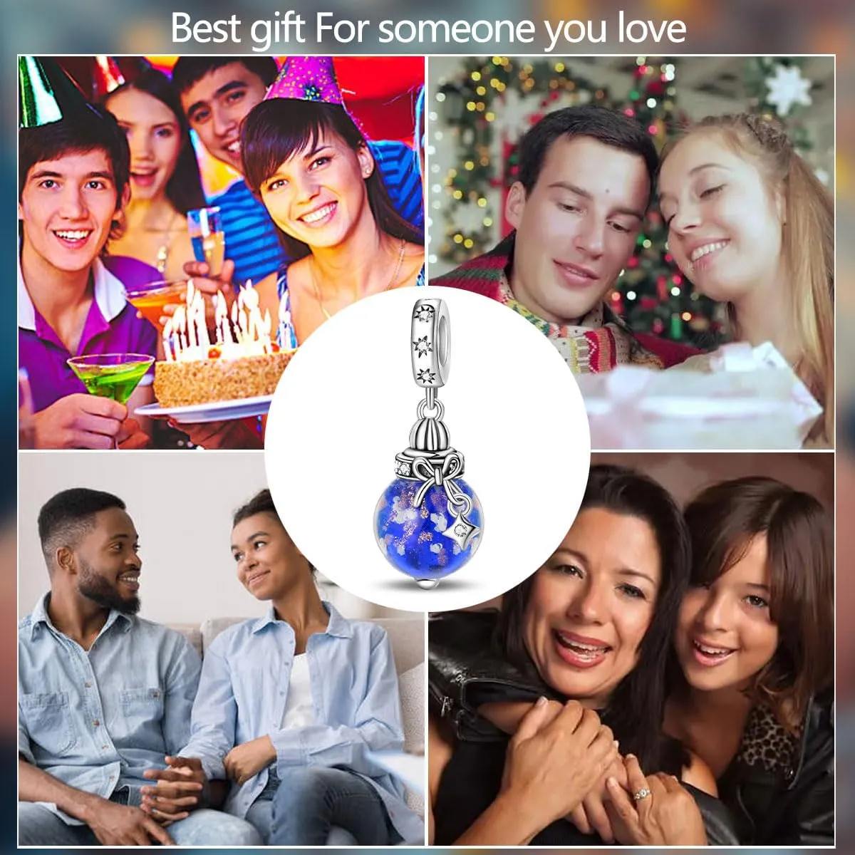 Glow/wishing bottle Silver Charm Bead Hypoallergenic Jewelry for Pandora Bracelets & Necklaces, Mothers Day Christmas Gifts