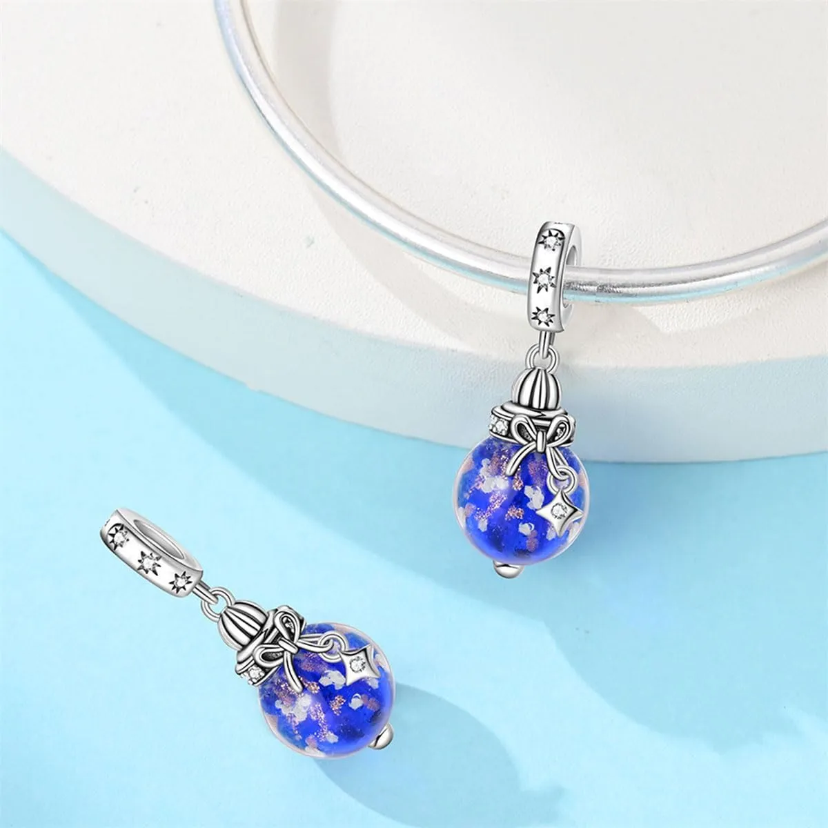 Glow/wishing bottle Silver Charm Bead Hypoallergenic Jewelry for Pandora Bracelets & Necklaces, Mothers Day Christmas Gifts