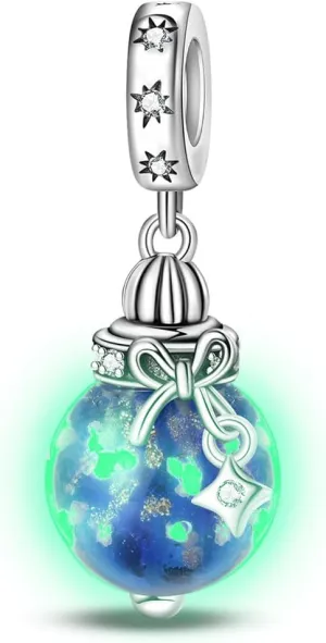 Glow/wishing bottle Silver Charm Bead Hypoallergenic Jewelry for Pandora Bracelets & Necklaces, Mothers Day Christmas Gifts