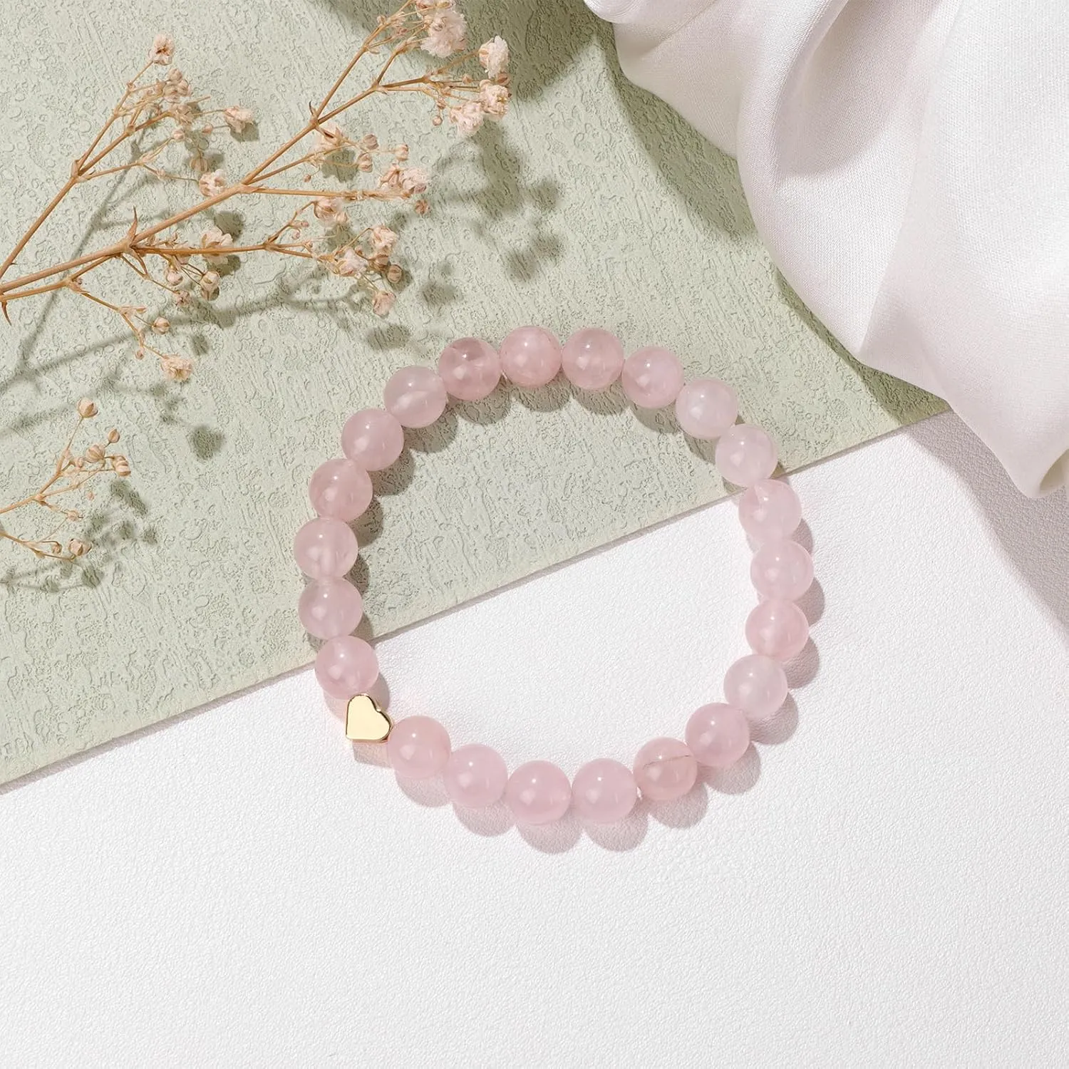 GolbalJew Healing Bracelet For Women Anxiety Beaded Bracelets Jewelry Healing Stone Crystal Bracelet Stress Relief Yoga Beads Chakra Bracelets Gifts For Women pink