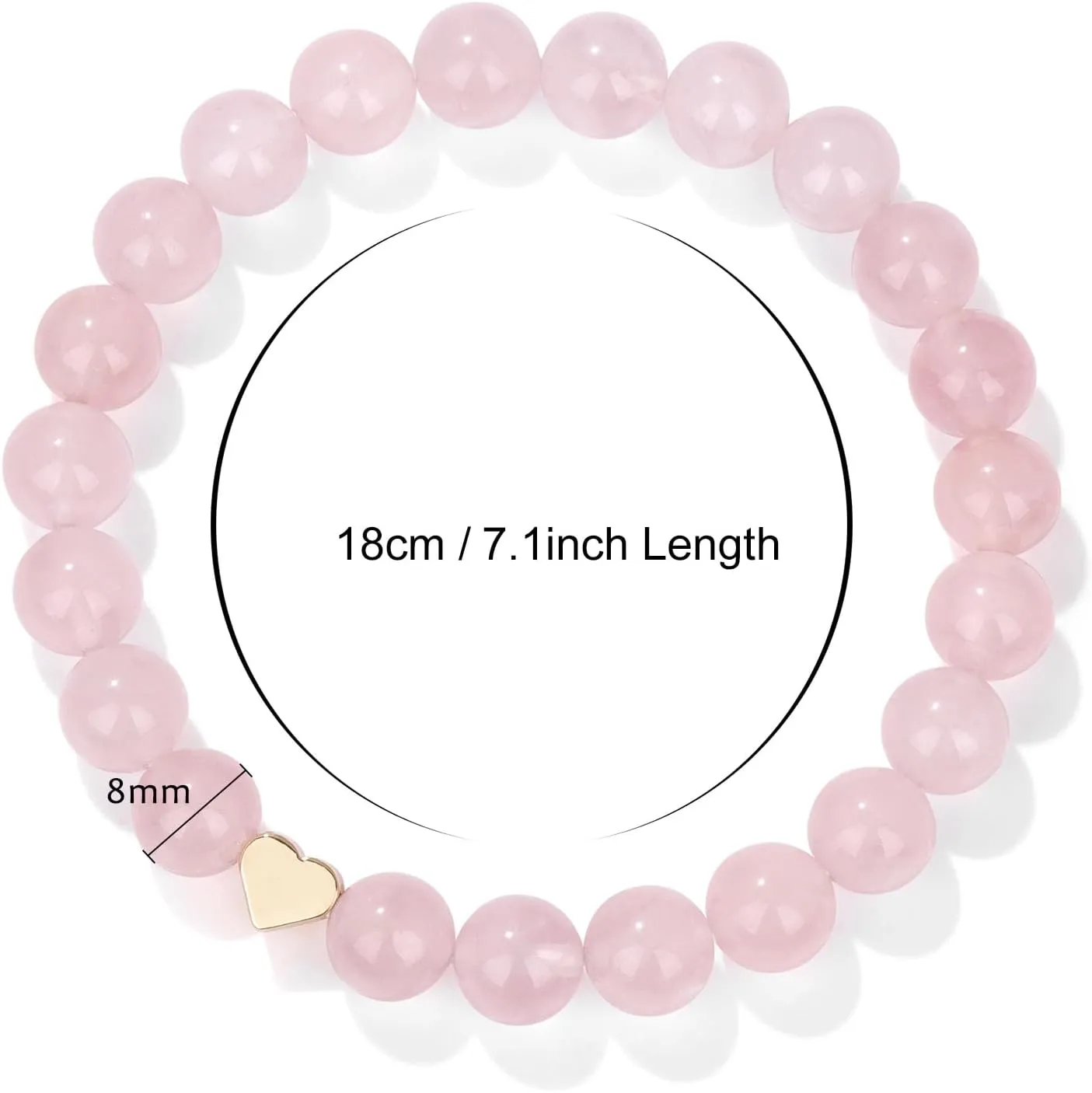 GolbalJew Healing Bracelet For Women Anxiety Beaded Bracelets Jewelry Healing Stone Crystal Bracelet Stress Relief Yoga Beads Chakra Bracelets Gifts For Women pink
