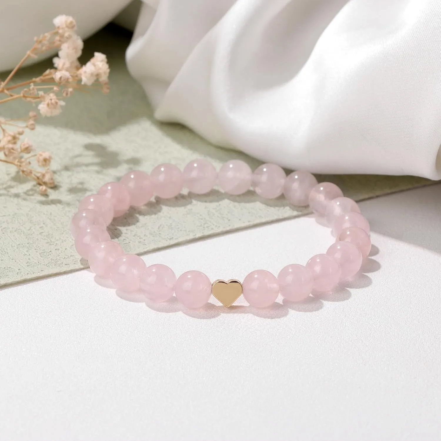 GolbalJew Healing Bracelet For Women Anxiety Beaded Bracelets Jewelry Healing Stone Crystal Bracelet Stress Relief Yoga Beads Chakra Bracelets Gifts For Women pink
