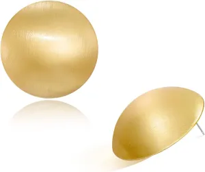Gold Button Stud Earrings for Women Brushed Discs Stud Earrings Polished Ball Earrings for Women Vintage Jewelry
