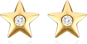 Gold Chain Sun and Sunburst Dragonfly Star OK Stud Earrings for Women, 14k Gold Plated Cute Cubic Zirconia Earrings Dainty Fashion Diamond Small Mini Trendy Earings Hypoallergenic Jewelry Gifts