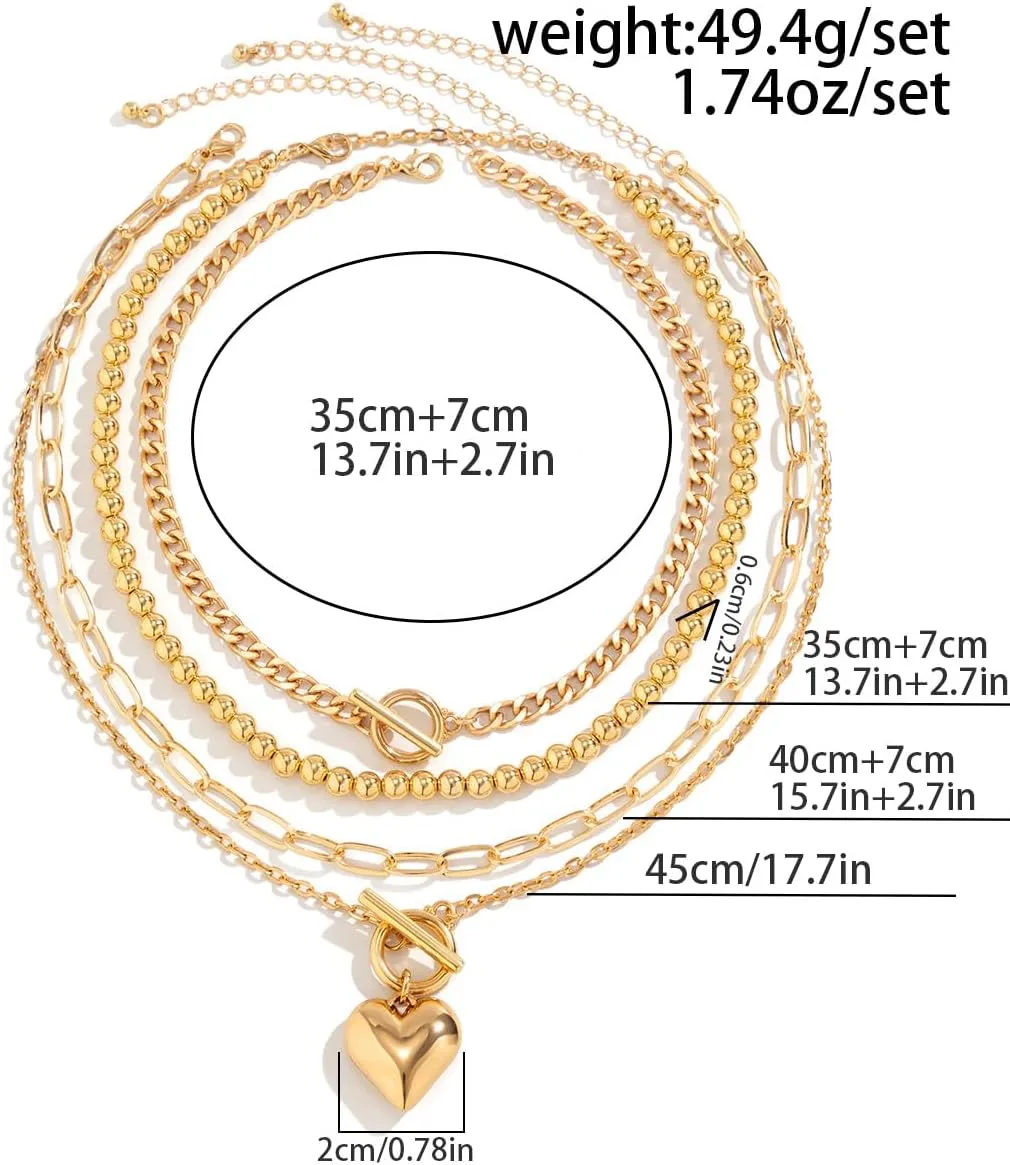 Gold Heart Chunky Necklaces for Women Silver Heart Necklace Big Pearl Choker Necklace Y2k Necklace Pearl Statement Necklace Trendy Jewelry