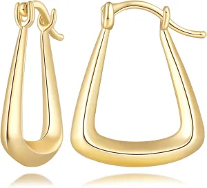 Gold Hoop Earrings 14K Gold Hoop Earrings for Women Hypoallergenic Thick Hoops Earring for Womens Earring Classic 28mm