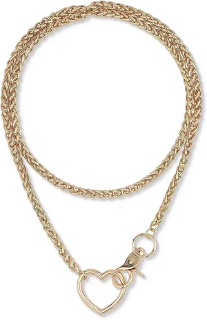 Gold Layered Slip Chain Necklace For Women, Loop Choker Jewelry With Heart O-ring Adjustable Lariat Y-Necklace 34 inches