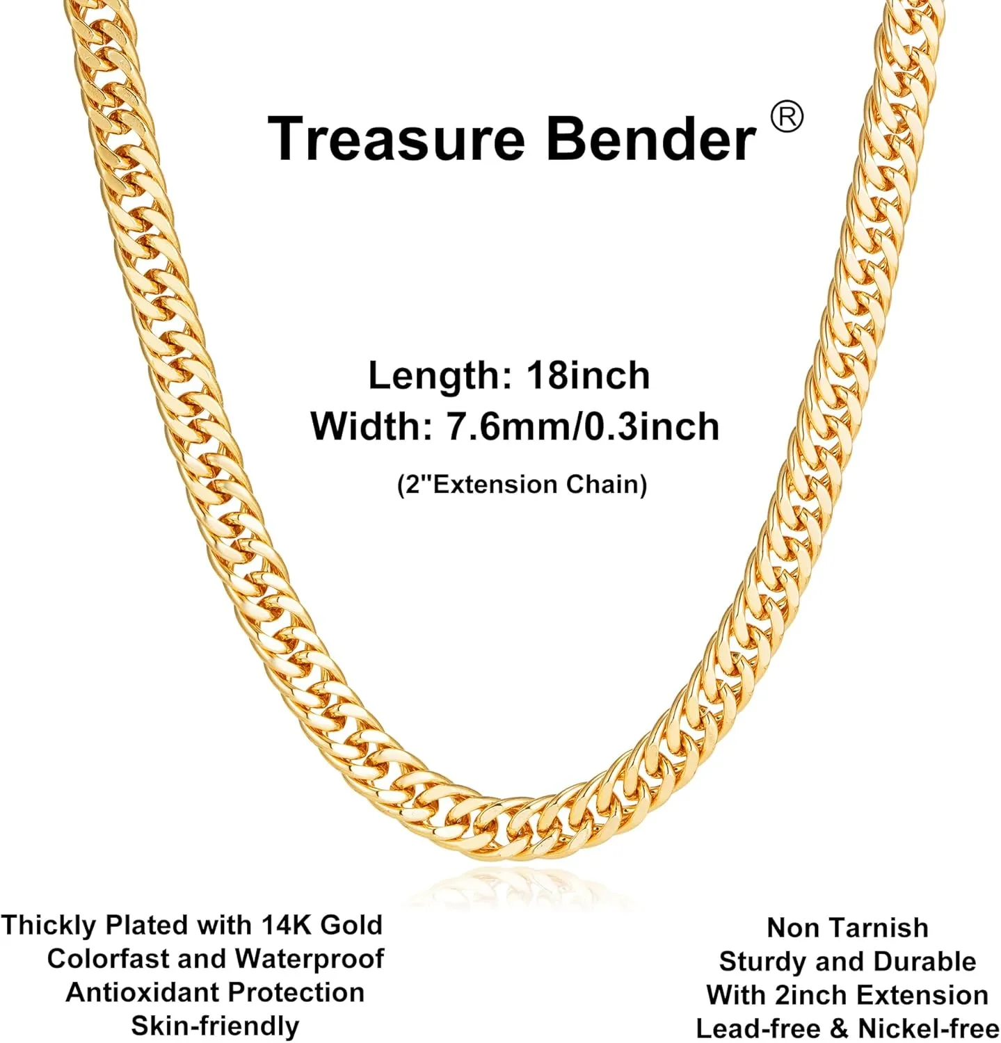 Gold Necklace for Women 14k Gold Plated Paperclip Singapore Cuban Chain Necklaces Non Tarnish 16/18/20 inch Simple Trendy Chunky Long Link Gold Chain Gold Jewelry for Women Gift