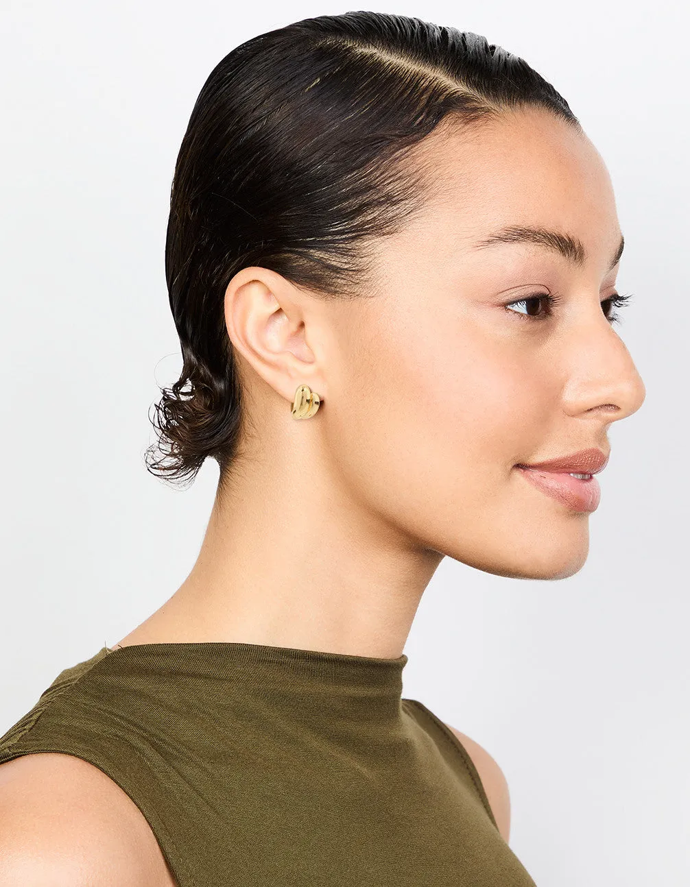 Gold Plated Double Mini Stud Earrings