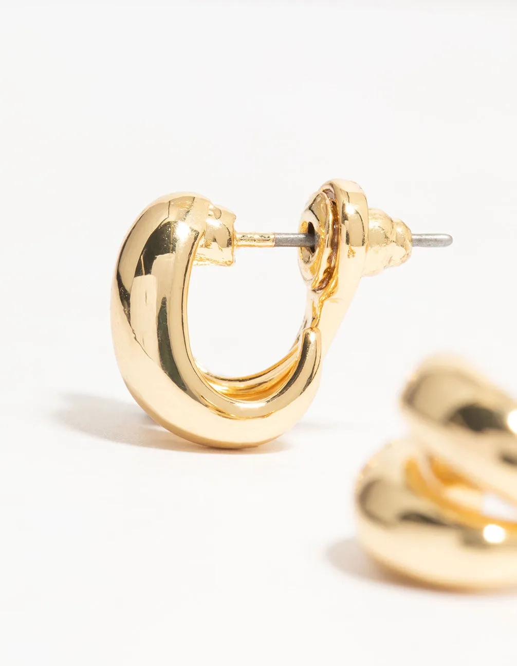Gold Plated Double Mini Stud Earrings