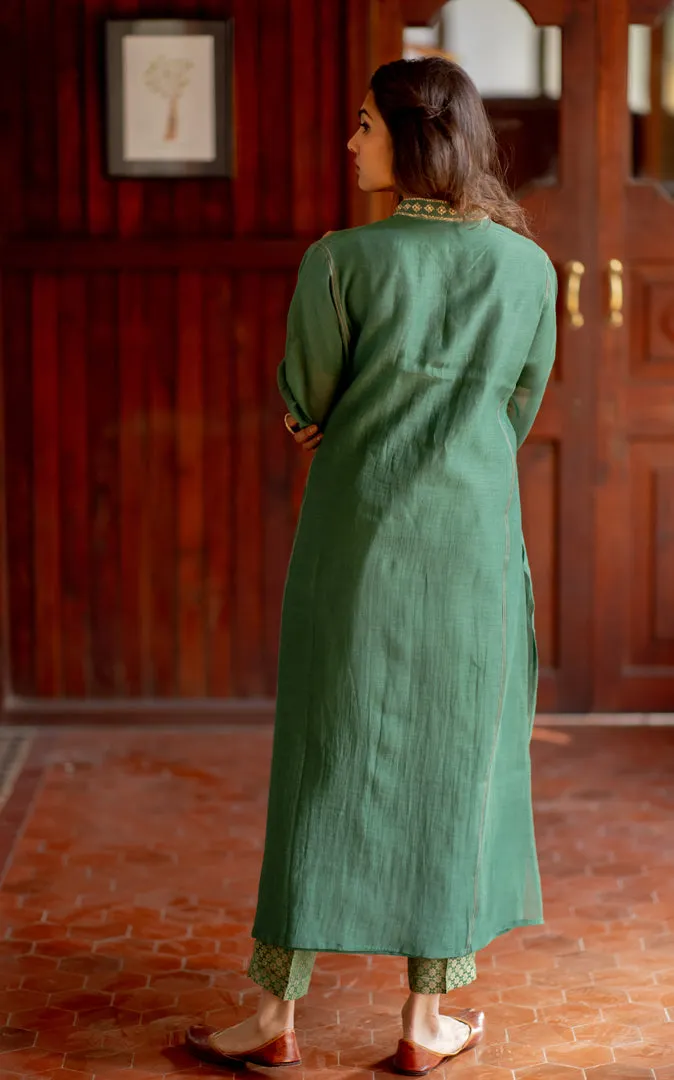 GREEN KURTA WITH TROUSER