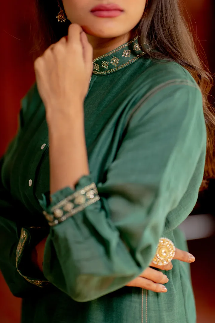 GREEN KURTA WITH TROUSER