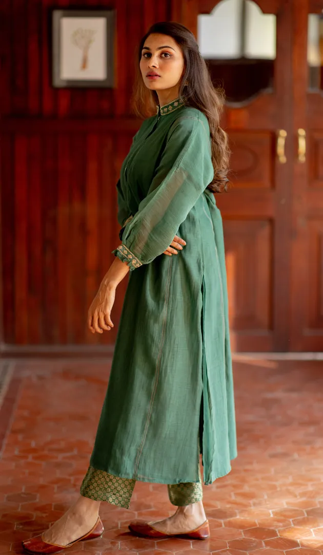 GREEN KURTA WITH TROUSER