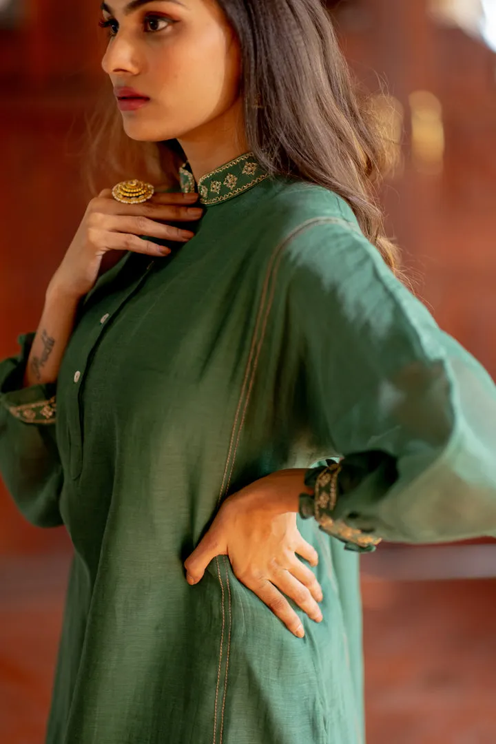 GREEN KURTA WITH TROUSER