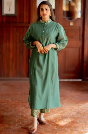 GREEN KURTA WITH TROUSER