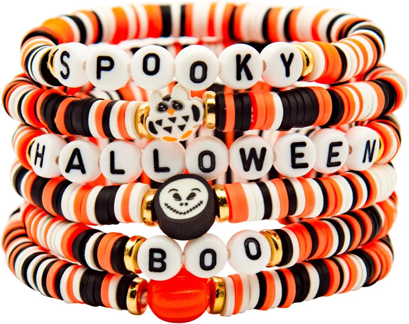Halloween Bracelet, Adjustable Halloween Jewelry for Women Man with Charms Ghost Spider