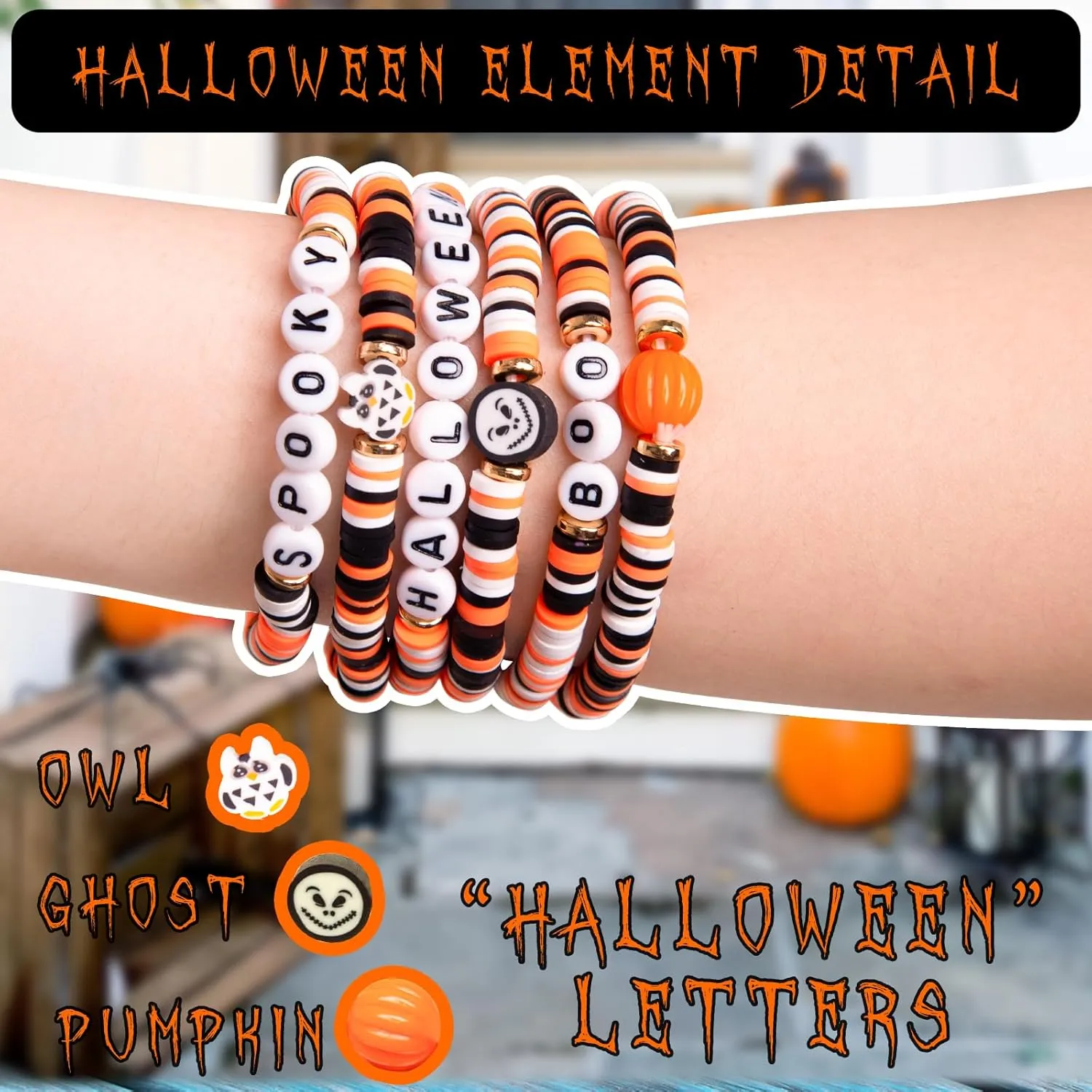 Halloween Bracelet, Adjustable Halloween Jewelry for Women Man with Charms Ghost Spider