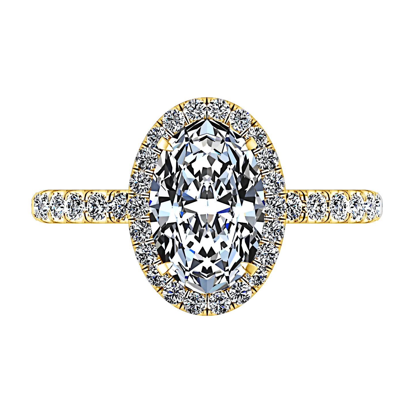 Halo Diamond  Engagement Ring Elsa 14K Yellow Gold