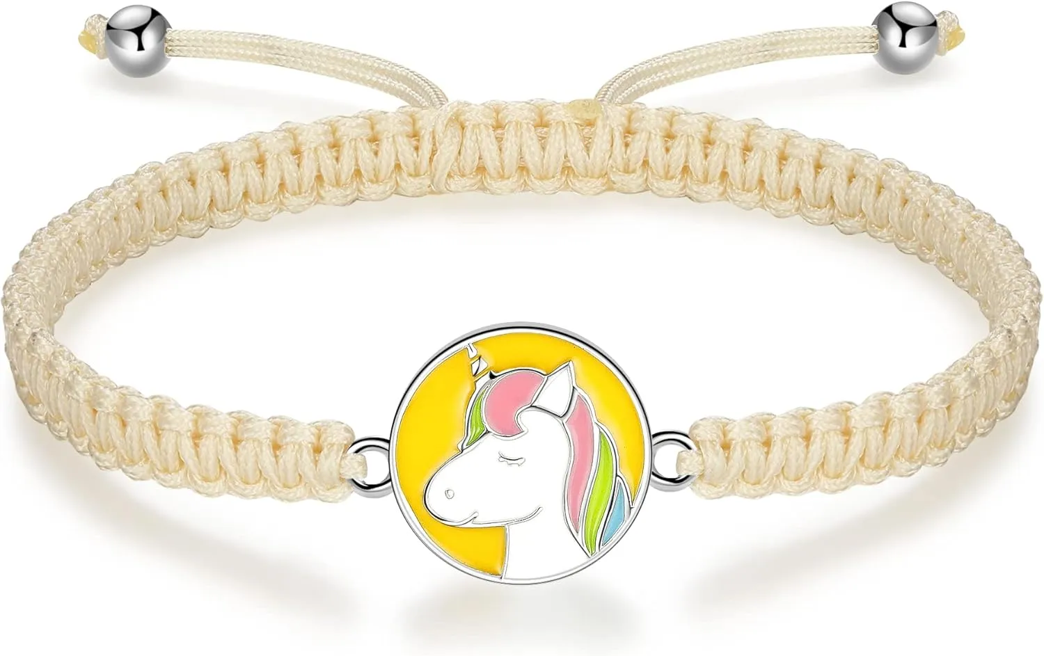 Handmade Rope Braided Bracelets for Girl, Jewelry Gifts, 925 Sterling Silver