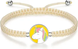 Handmade Rope Braided Bracelets for Girl, Jewelry Gifts, 925 Sterling Silver
