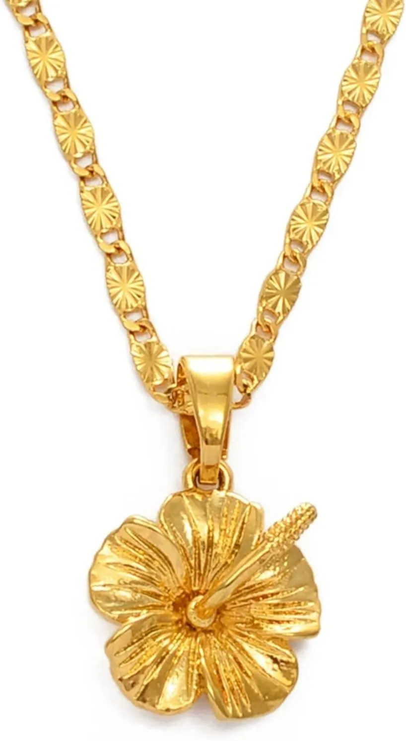 Hawaiian Jewelry for Women, Hawaiian Hibiscus Flower Pendant Necklaces, Hibiscus Jewelry for Women Hibiscus Accessories Flower Mother Gifts