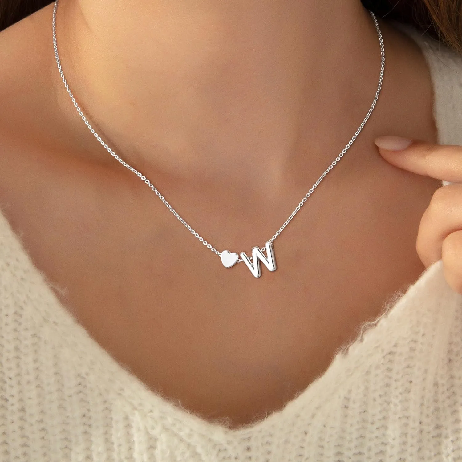 Heart Initial Necklaces for Women 14K Gold Plated Dainty A-Z Letter Pendant Necklace Tiny Gifts for Womens Jewelry