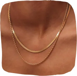 Hey Harper Gold Necklace For Women Trendy Necklace - 14K Golden PVD Coating Waterproof & Sweatproof Non Tarnish Jewelry Chain Necklaces