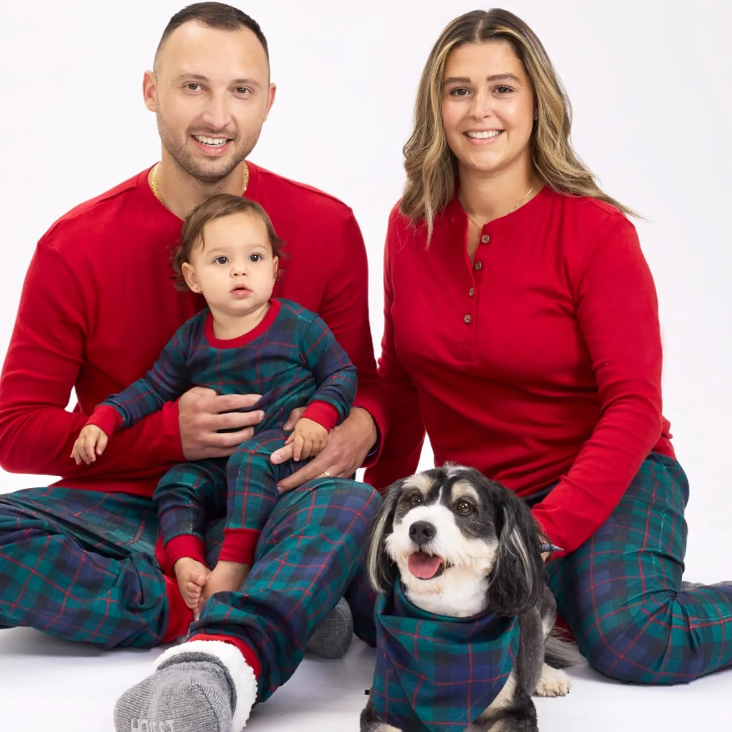 HonestBaby Family Matching Holiday Pajamas Organic Cotton for Men, Women, Kids, Toddlers, Baby Boys, Girls, Unisex Pets