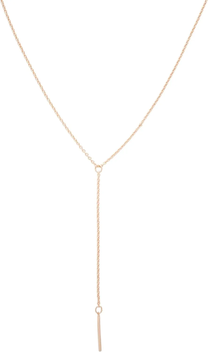 Honeycat Lariat Bar Necklace in Gold, Rose Gold, or Silver | Delicate Jewelry