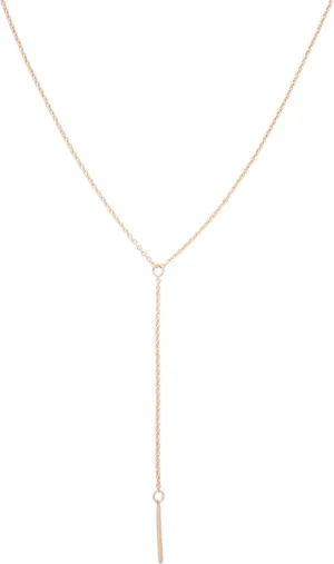 Honeycat Lariat Bar Necklace in Gold, Rose Gold, or Silver | Delicate Jewelry