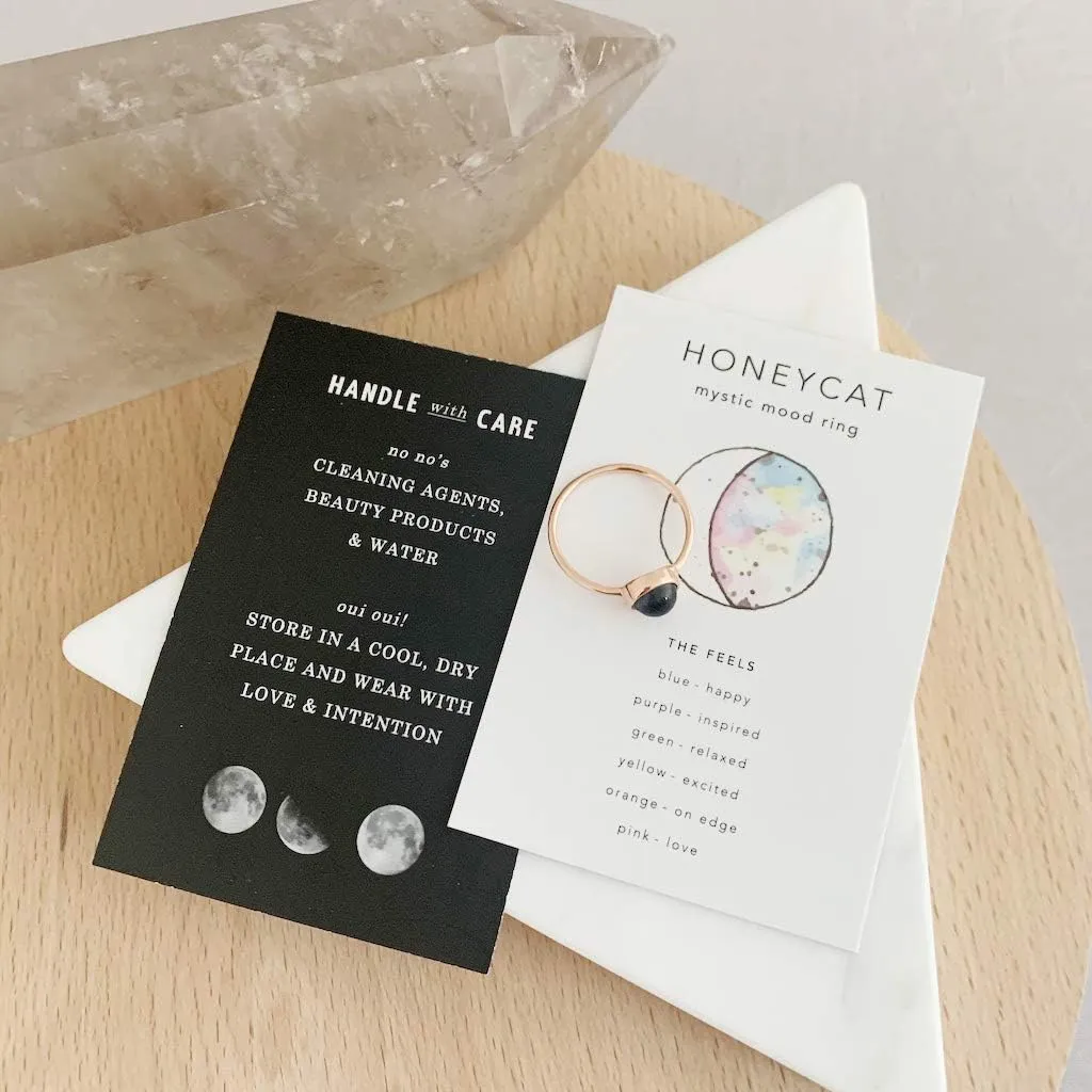HONEYCAT Mood Ring in Gold, Rose Gold, or Silver | Size 4, 5, 6, 7, 8, 9, 10,11 | Minimalist, Delicate Jewelry
