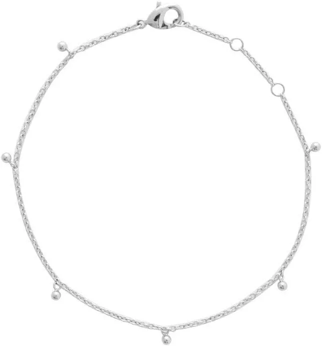 Honeycat Tiny Ball Charms Droplet Bracelet in Gold, Rose Gold, or Silver | Minimalist, Delicate Jewelry