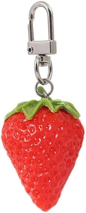 HSYHERE Men Women Creative Interesting Novelty Stylish Mini Simulated Food Orange Shrimp Keychain Key-ring Pendant