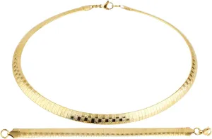 HZMAN Stainless Steel Omega Chain 8mm Solid 18 inch Necklace and 8.5 inch Bracelet Set