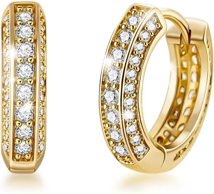 Iced Out Hoop Earrings Faux Crystal Huggie Cartilage Cuff Eco-friendly Metal Earrings Hypoallergenic Hoop Huggie Earrings For Men Women SE-42
