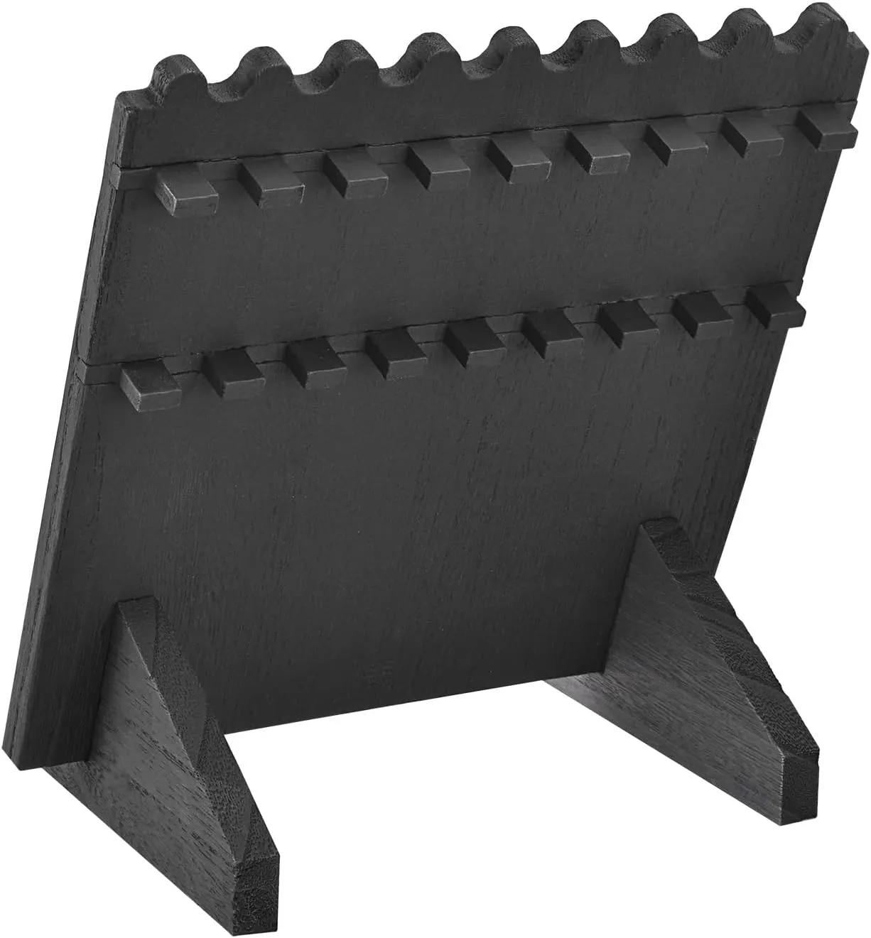 Ikee Design Set of 2 Wood Necklace Jewelry Display Stand for 8 Necklaces, Necklace Display Holder Organizer, Black Color