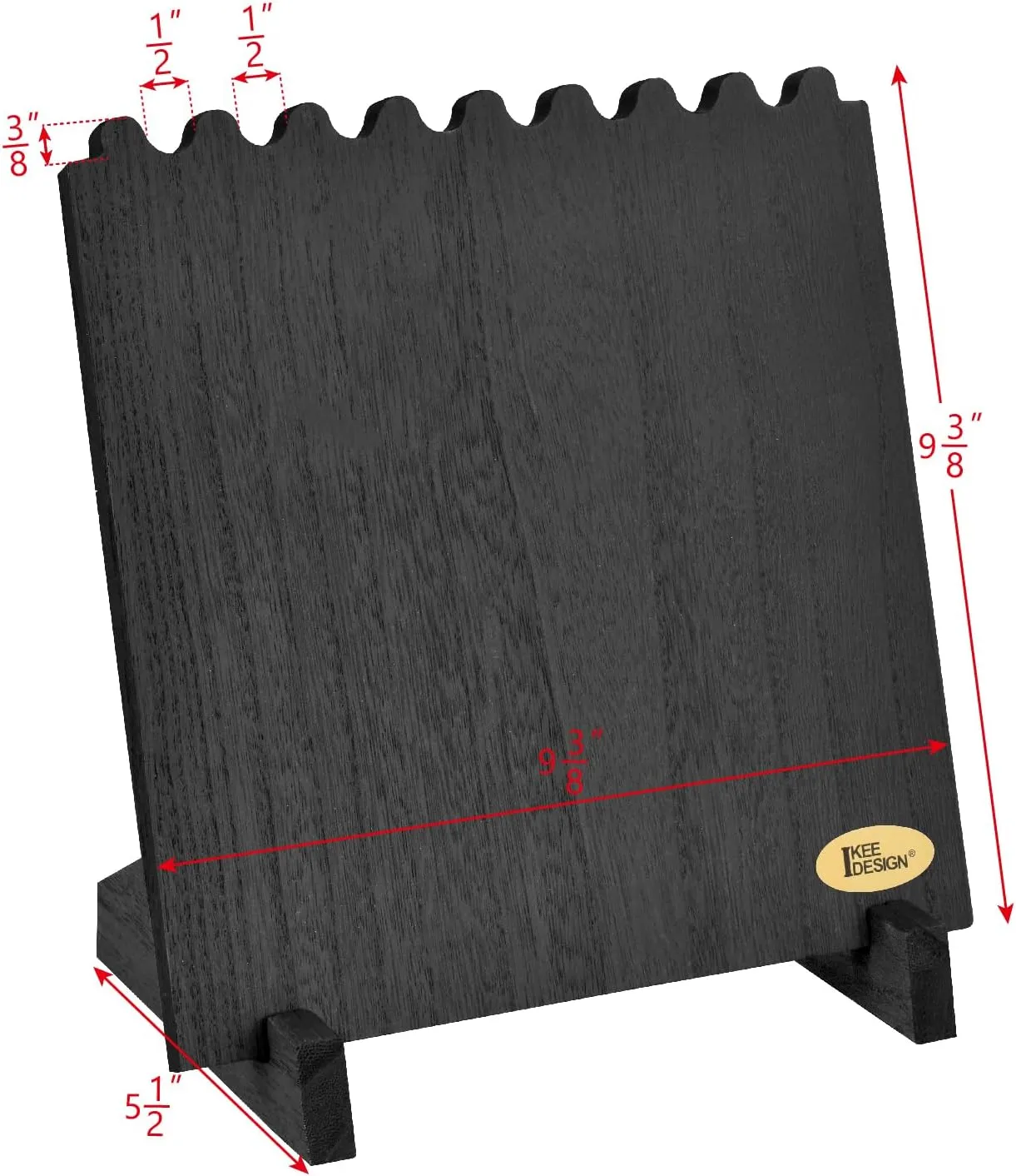 Ikee Design Set of 2 Wood Necklace Jewelry Display Stand for 8 Necklaces, Necklace Display Holder Organizer, Black Color
