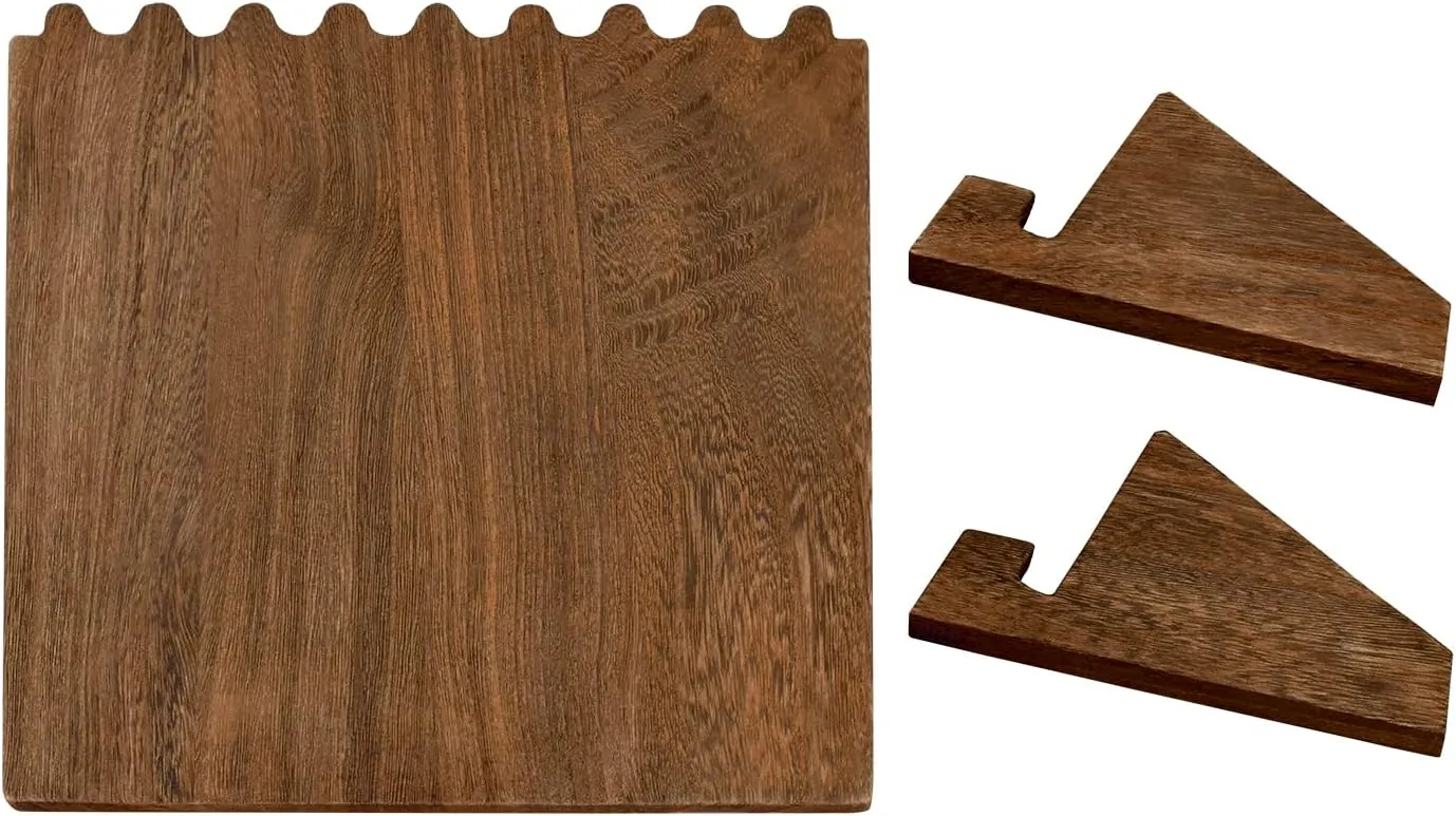 Ikee Design Set of 2 Wood Necklace Jewelry Display Stand for 8 Necklaces, Necklace Display Holder Organizer, Brown Color