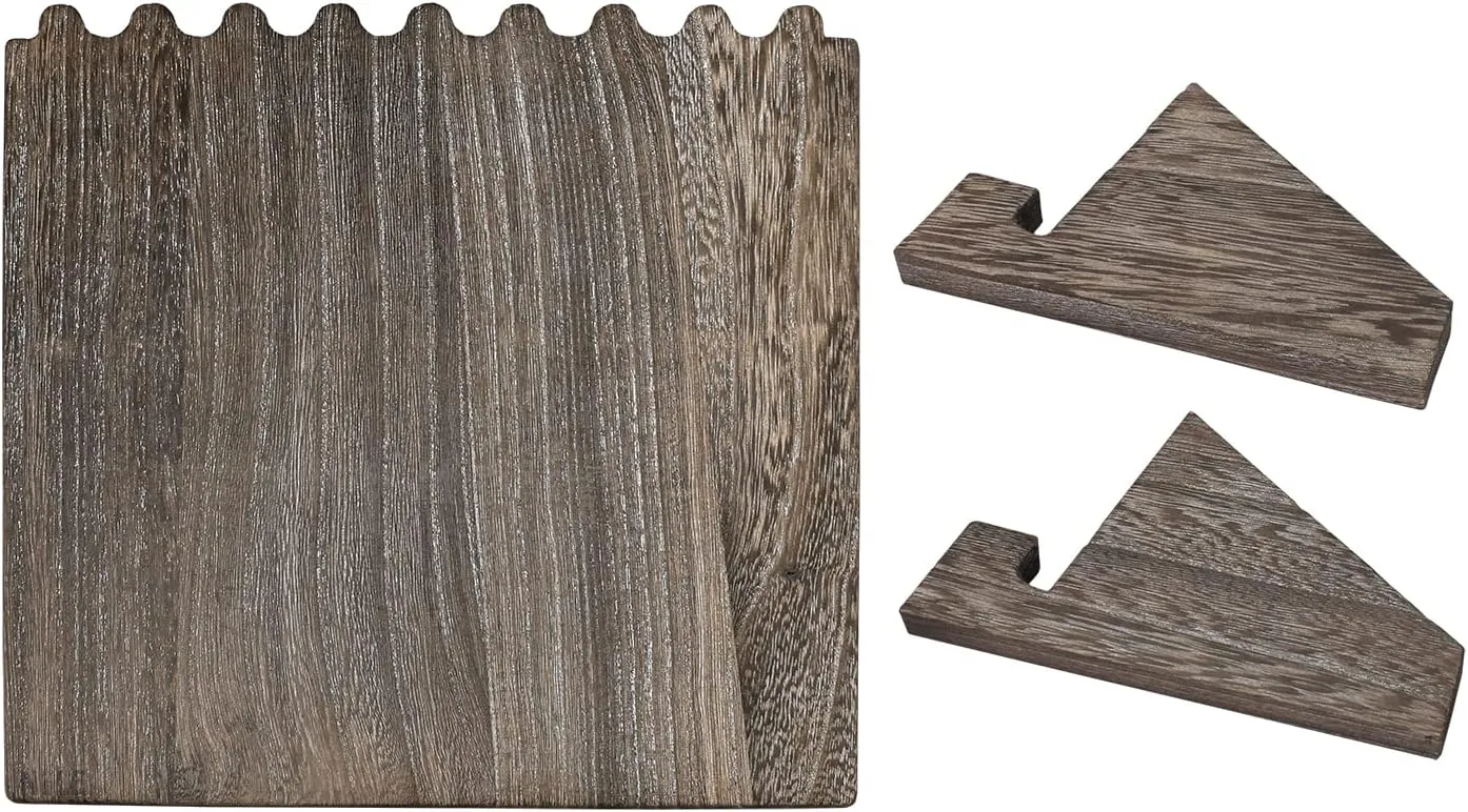 Ikee Design Set of 2 Wood Necklace Jewelry Display Stand for 8 Necklaces, Necklace Display Holder Organizer, Coffee Color