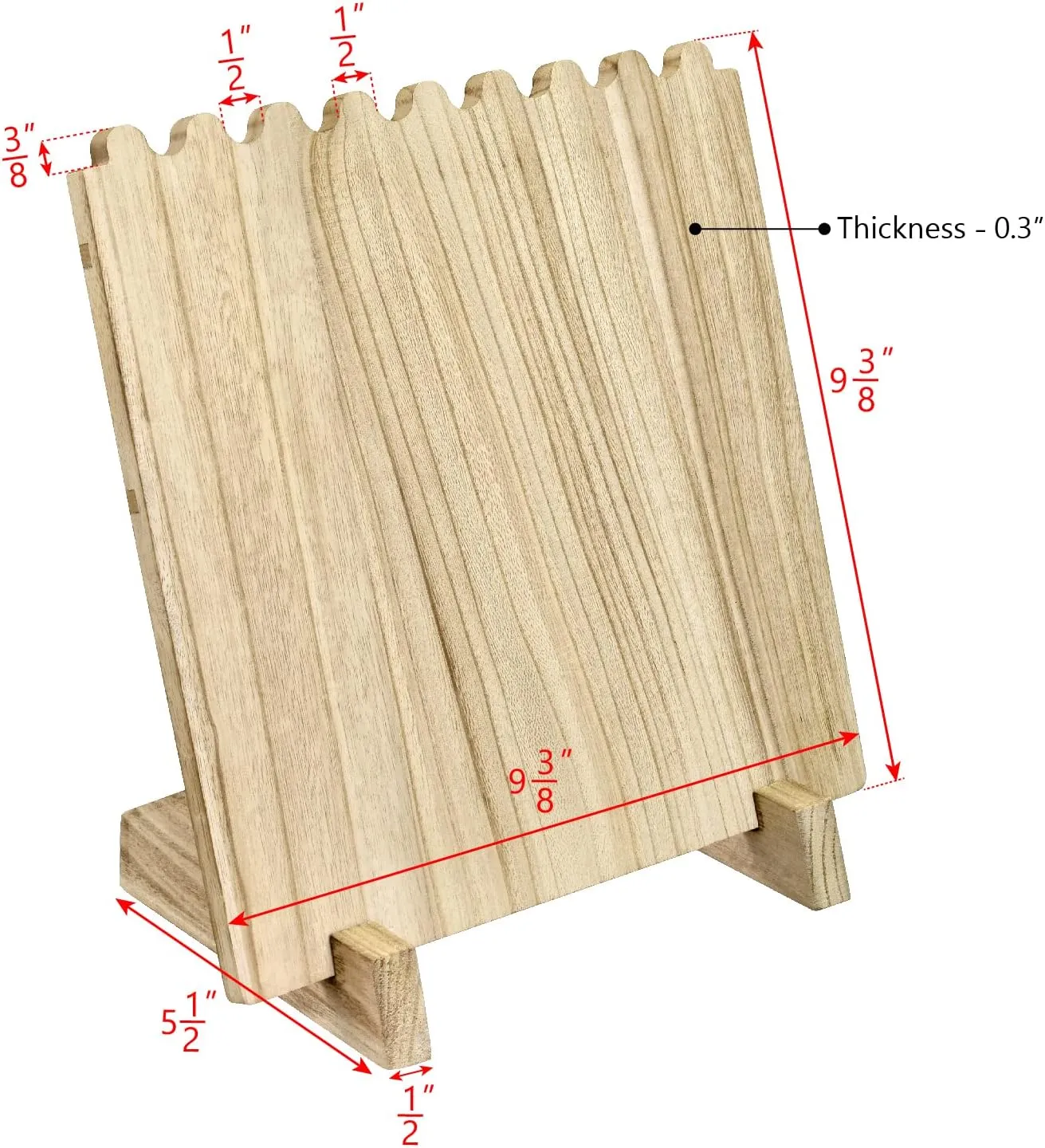 Ikee Design Set of 2 Wood Necklace Jewelry Display Stand for 8 Necklaces, Necklace Display Holder Organizer, Oak Color