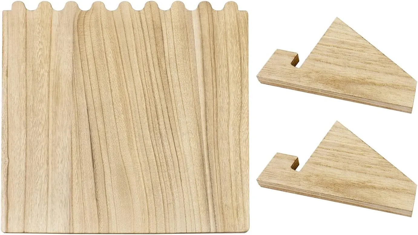 Ikee Design Set of 2 Wood Necklace Jewelry Display Stand for 8 Necklaces, Necklace Display Holder Organizer, Oak Color