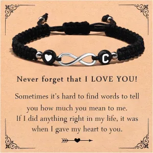 Infinity Initail Bracelet Adjustable Letter A-Z Braided Bracelets for Women Men Friends Couples Boyfriend Husband Gift