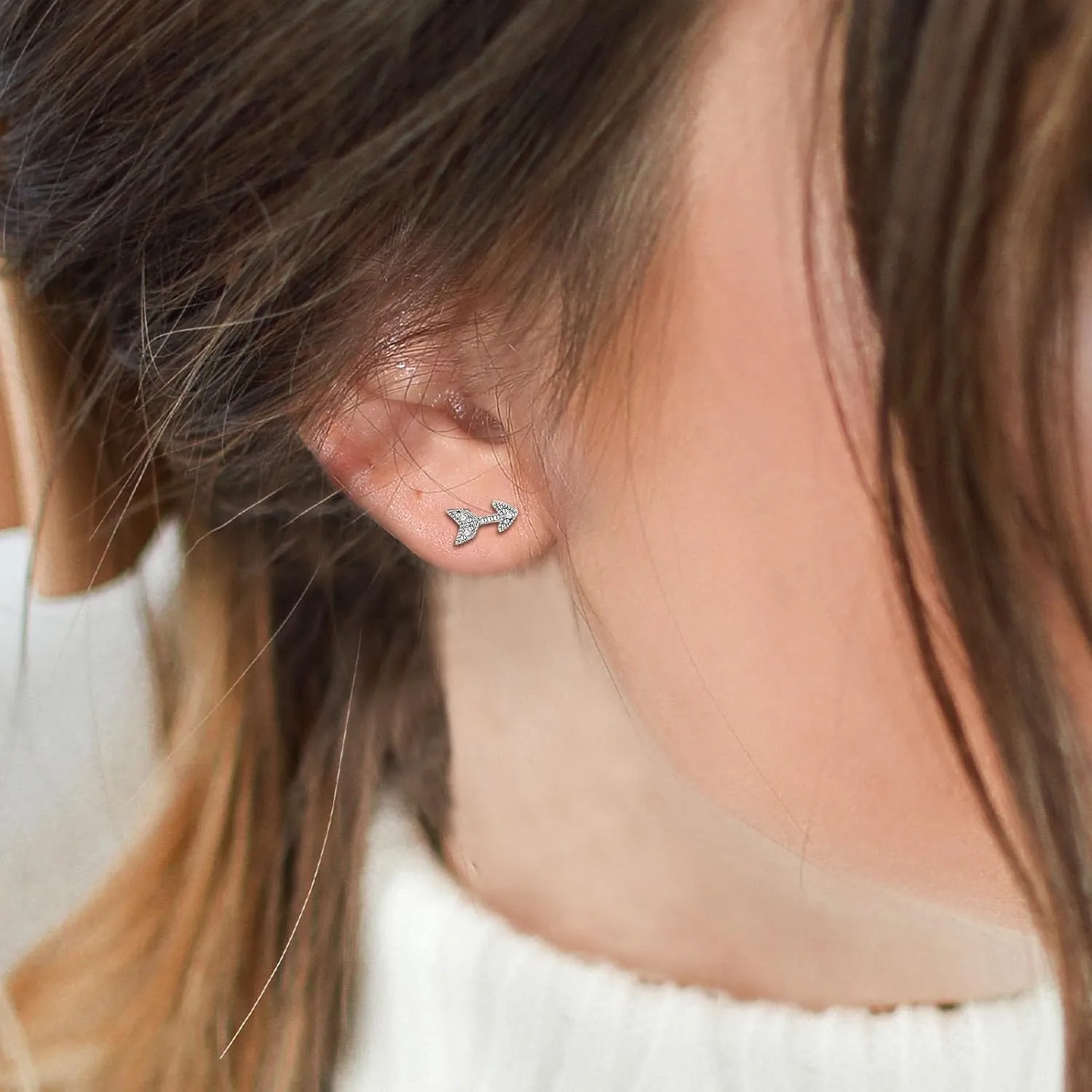 INFUSEU 925 Sterling Silver Cute Small Stud Earrings for Women Girls